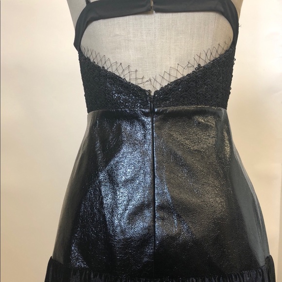 Lost Ink Blk strappy lace panel drop hem dress - Picture 5 of 7